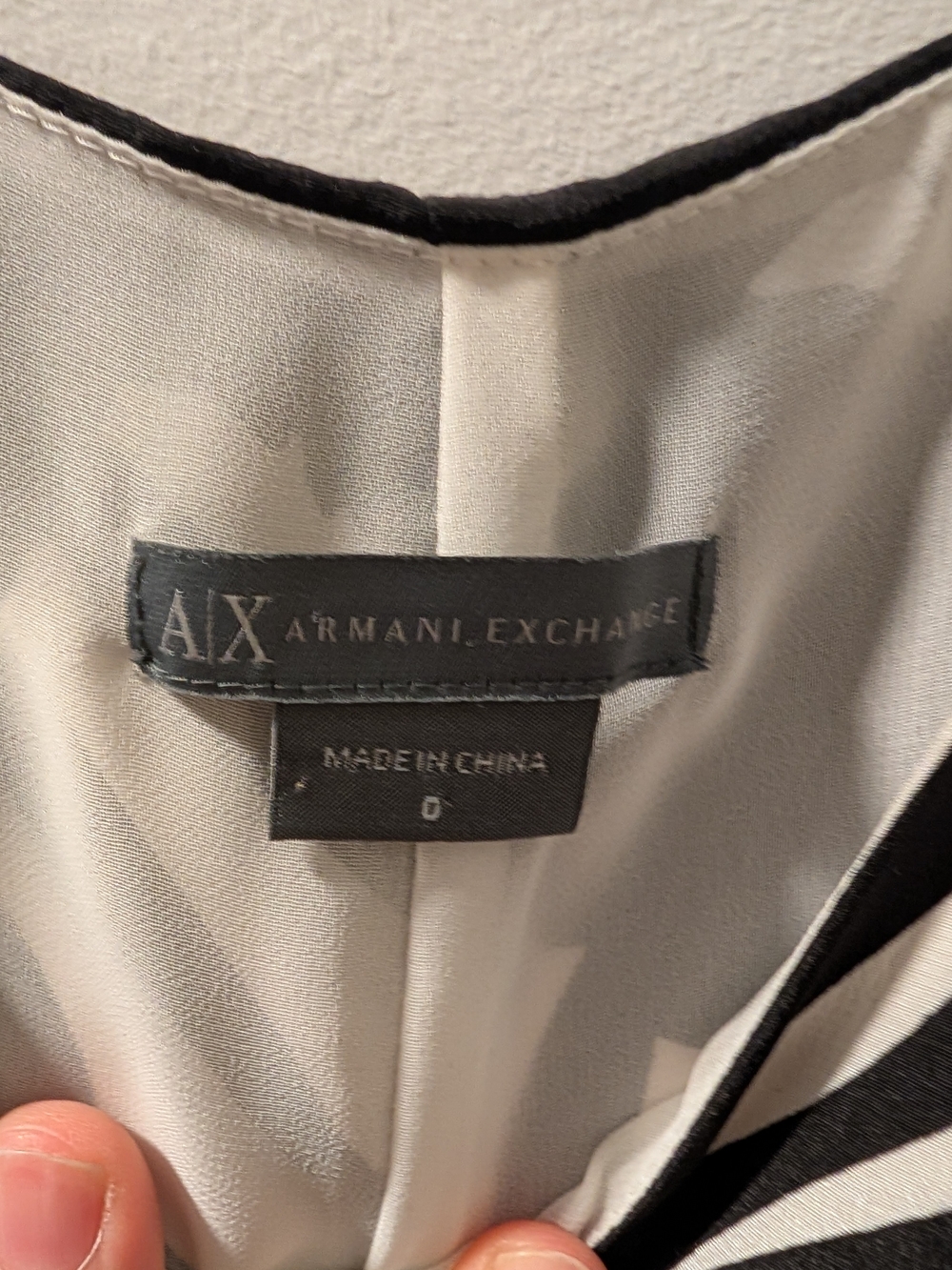 Armani Exchange Women's Black & White Striped Dress